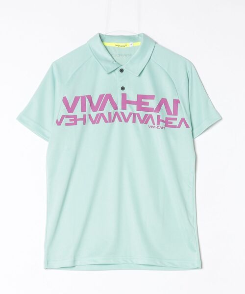VIVA HEART（ビバハート）の「【VIVA　HEART/GOLF】 グラフィックデザインポロシャツ（ポロシャツ・メンズ・イエロー/ホワイト/ライトグリーン・48/50/46/52）」の3枚目の写真