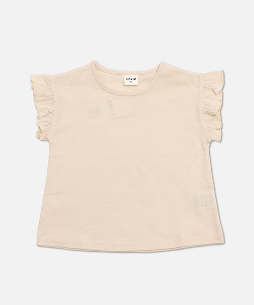 chil2（チルツー）の「綿100％ 無地 肩フリルTシャツ（Tシャツ/カットソー・キッズ・ブラック/ホワイト・80ｃｍ/90cm/100cm/110cm/120cm/130cm/140cm/150cm/160cm）」の3枚目の写真