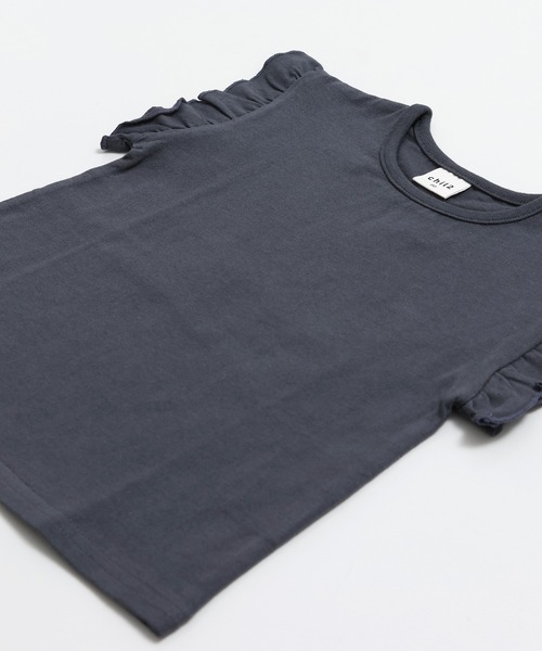 chil2（チルツー）の「綿100％ 無地 肩フリルTシャツ（Tシャツ/カットソー・キッズ・ブラック/ホワイト・80ｃｍ/90cm/100cm/110cm/120cm/130cm/140cm/150cm/160cm）」の10枚目の写真