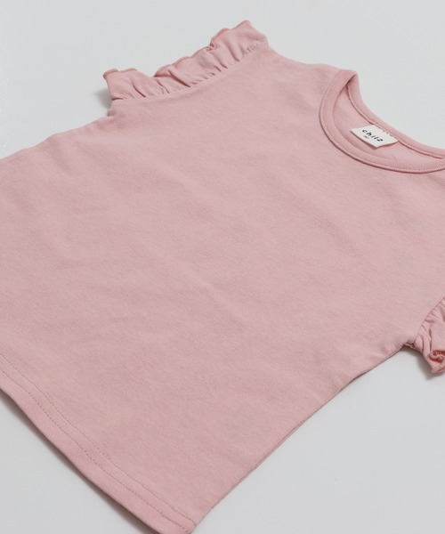 chil2（チルツー）の「綿100％ 無地 肩フリルTシャツ（Tシャツ/カットソー・キッズ・ブラック/ホワイト・80ｃｍ/90cm/100cm/110cm/120cm/130cm/140cm/150cm/160cm）」の14枚目の写真