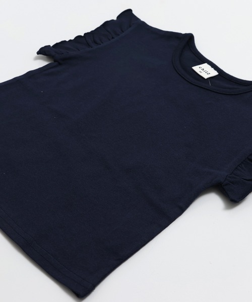 chil2（チルツー）の「綿100％ 無地 肩フリルTシャツ（Tシャツ/カットソー・キッズ・ブラック/ホワイト・80ｃｍ/90cm/100cm/110cm/120cm/130cm/140cm/150cm/160cm）」の18枚目の写真