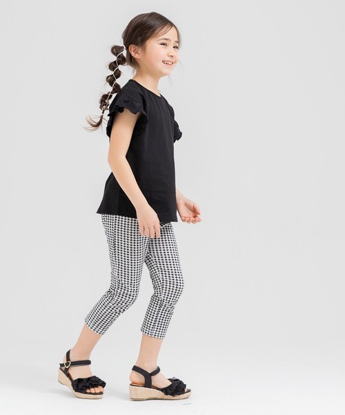 chil2（チルツー）の「綿100％ 無地 肩フリルTシャツ（Tシャツ/カットソー・キッズ・ブラック/ホワイト・80ｃｍ/90cm/100cm/110cm/120cm/130cm/140cm/150cm/160cm）」の21枚目の写真