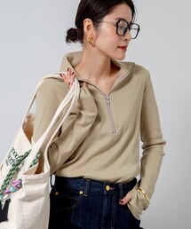 MAQWEL | 【MAQWEL/マクウェル】COTTON RIBハーフジッププルオーバー(Tシャツ/カットソー)