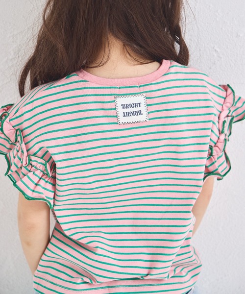 pairmanon(ペアマノン)の「【綿100%】ガールズ アソートフリル ボーダーTシャツ(Tシャツ/カットソー・キッズ・レッド系その他/グリーン系その他/ピンク系その他/パープル系その他/ピンク系その他2/ブルー系その他/ピンク系その他3・100/110/120/130/140/150/80/90)」の8枚目の写真
