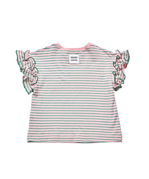 綿100%】ガールズ アソートフリル ボーダーTシャツ（Tシャツ