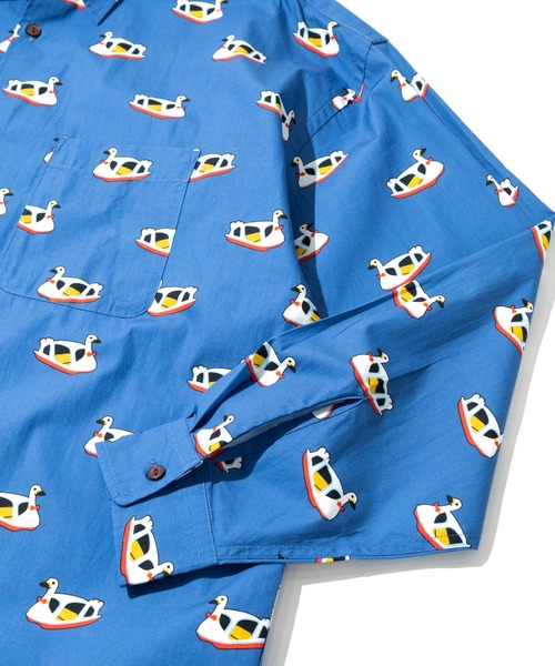 go slow caravan(ゴースローキャラバン)の「40/-ブロード 総柄プリント R/Gシャツ(シャツ/ブラウス・メンズ・アイボリー/ネイビー・SMALL/MEDIUM/LARGE/X-LARGE)」の6枚目の写真