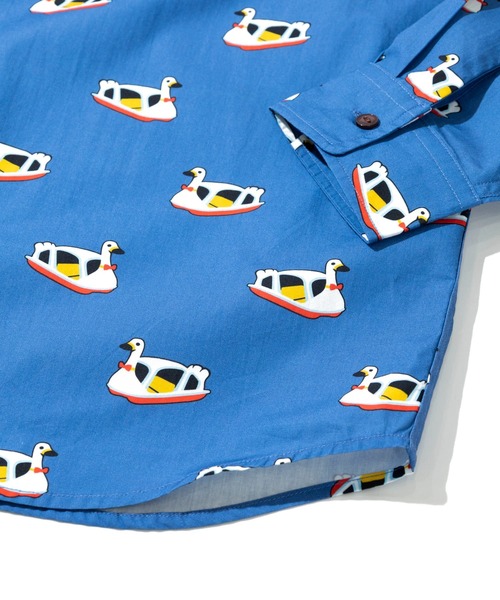 go slow caravan(ゴースローキャラバン)の「40/-ブロード 総柄プリント R/Gシャツ(シャツ/ブラウス・メンズ・アイボリー/ネイビー・SMALL/MEDIUM/LARGE/X-LARGE)」の7枚目の写真