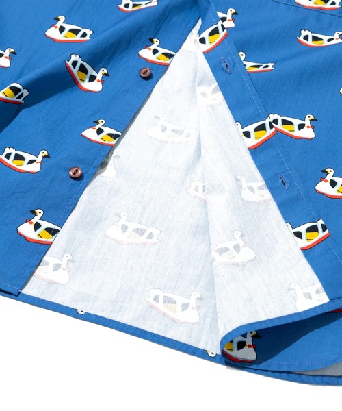 go slow caravan(ゴースローキャラバン)の「40/-ブロード 総柄プリント R/Gシャツ(シャツ/ブラウス・メンズ・アイボリー/ネイビー・SMALL/MEDIUM/LARGE/X-LARGE)」の8枚目の写真