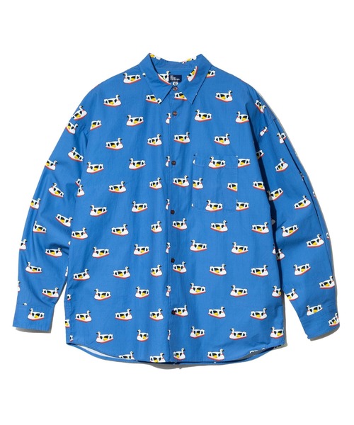 go slow caravan(ゴースローキャラバン)の「40/-ブロード 総柄プリント R/Gシャツ(シャツ/ブラウス・メンズ・アイボリー/ネイビー・SMALL/MEDIUM/LARGE/X-LARGE)」の9枚目の写真