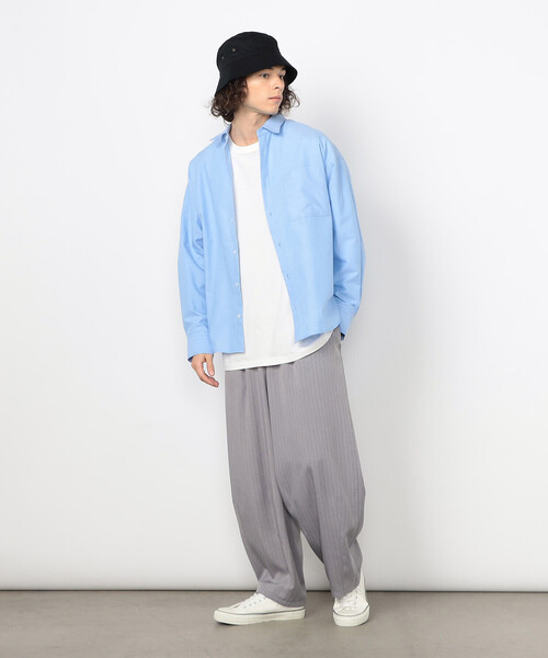 Purple&Yellow（パープルアンドイエロー）の「ストライプ ワイドテーパードパンツ（その他パンツ・メンズ・ブラック/グレー・X-SMALL/SMALL/MEDIUM/LARGE）」の3枚目の写真