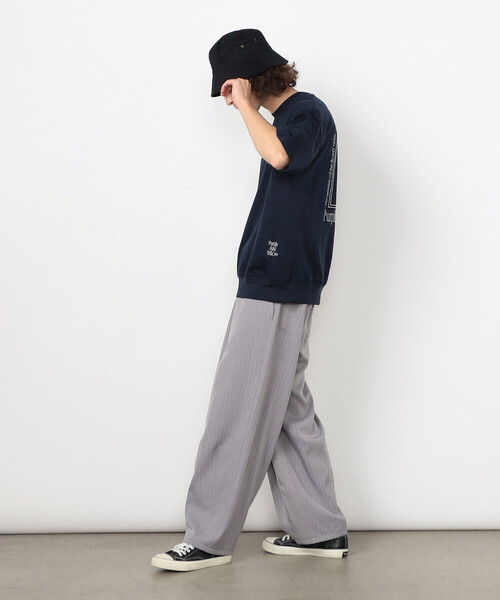 Purple&Yellow（パープルアンドイエロー）の「ストライプ ワイドテーパードパンツ（その他パンツ・メンズ・ブラック/グレー・X-SMALL/SMALL/MEDIUM/LARGE）」の4枚目の写真