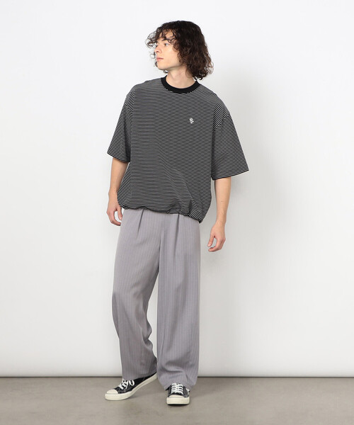 Purple&Yellow（パープルアンドイエロー）の「ストライプ ワイドテーパードパンツ（その他パンツ・メンズ・ブラック/グレー・X-SMALL/SMALL/MEDIUM/LARGE）」の5枚目の写真