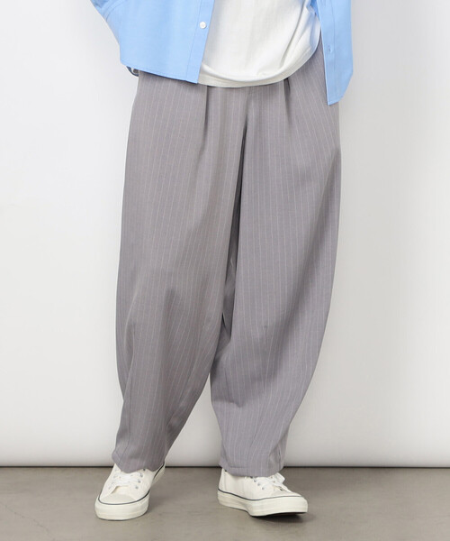 Purple&Yellow（パープルアンドイエロー）の「ストライプ ワイドテーパードパンツ（その他パンツ・メンズ・ブラック/グレー・X-SMALL/SMALL/MEDIUM/LARGE）」の8枚目の写真