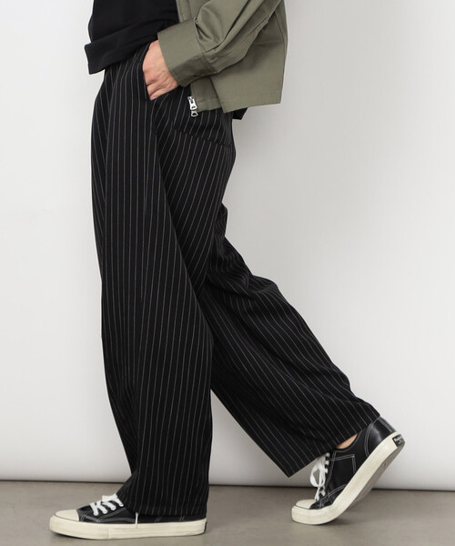 Purple&Yellow（パープルアンドイエロー）の「ストライプ ワイドテーパードパンツ（その他パンツ・メンズ・ブラック/グレー・X-SMALL/SMALL/MEDIUM/LARGE）」の12枚目の写真