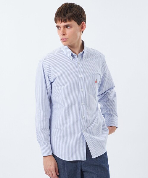 MACKINTOSH PHILOSOPHY（ﾏｯｷﾝﾄｯｼｭ ﾌｨﾛｿﾌｨｰ）の「バッキンガムベア 長袖ボタンダウン オックスバリエーション（シャツ/ブラウス・メンズ・ブルー系その他4/ホワイト・38/40）」の2枚目の写真