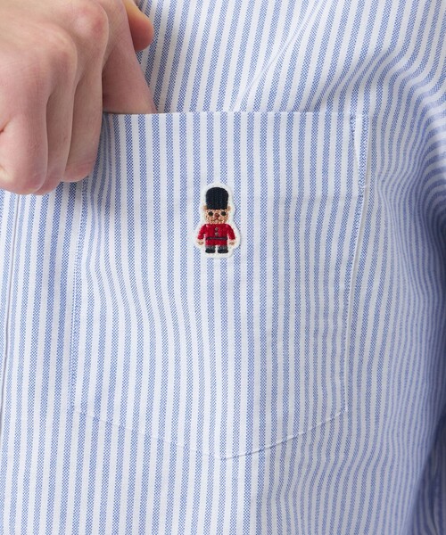 MACKINTOSH PHILOSOPHY（ﾏｯｷﾝﾄｯｼｭ ﾌｨﾛｿﾌｨｰ）の「バッキンガムベア 長袖ボタンダウン オックスバリエーション（シャツ/ブラウス・メンズ・ブルー系その他4/ホワイト・38/40）」の8枚目の写真