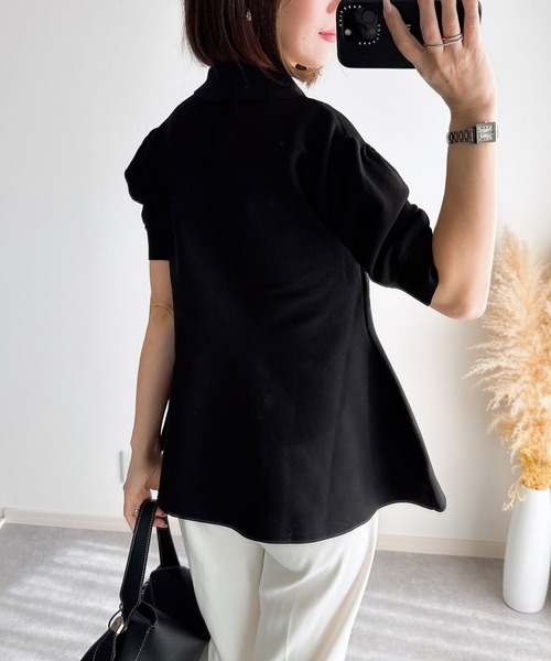 &. NOSTALGIA（アンドドットノスタルジア）の「【ZOZO限定】ペプラムポロニット（ニット/セーター・レディース・ホワイト/ライトピンク/ライトブルー/ブラック・M）」の14枚目の写真