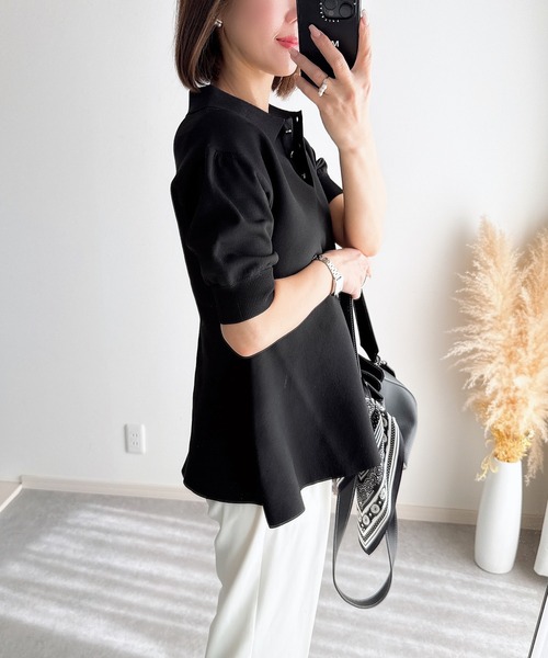 &. NOSTALGIA（アンドドットノスタルジア）の「【ZOZO限定】ペプラムポロニット（ニット/セーター・レディース・ホワイト/ライトピンク/ライトブルー/ブラック・M）」の15枚目の写真