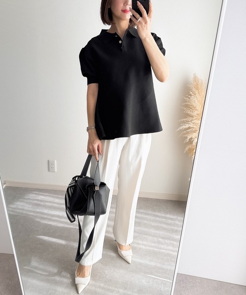 &. NOSTALGIA（アンドドットノスタルジア）の「【ZOZO限定】ペプラムポロニット（ニット/セーター・レディース・ホワイト/ライトピンク/ライトブルー/ブラック・M）」の16枚目の写真