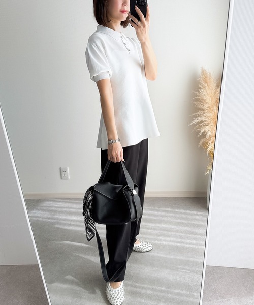 &. NOSTALGIA（アンドドットノスタルジア）の「【ZOZO限定】ペプラムポロニット（ニット/セーター・レディース・ホワイト/ライトピンク/ライトブルー/ブラック・M）」の6枚目の写真