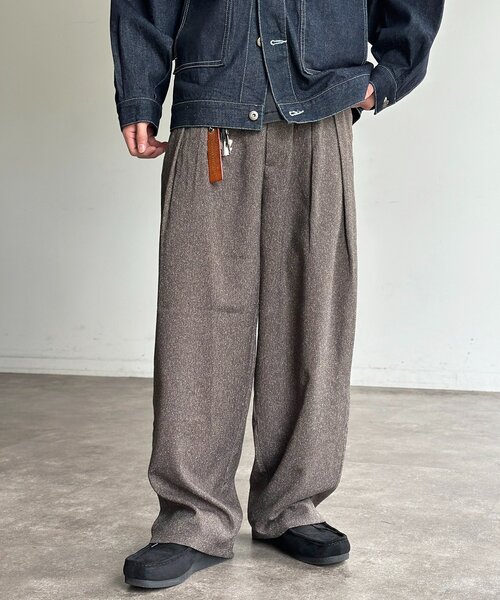 CPCM（シーピーシーエム）の「2タックサマーツイードトラウザー（その他パンツ・メンズ・ブラウン/グレー/ネイビー/ブラック・MEDIUM/LARGE）」の3枚目の写真