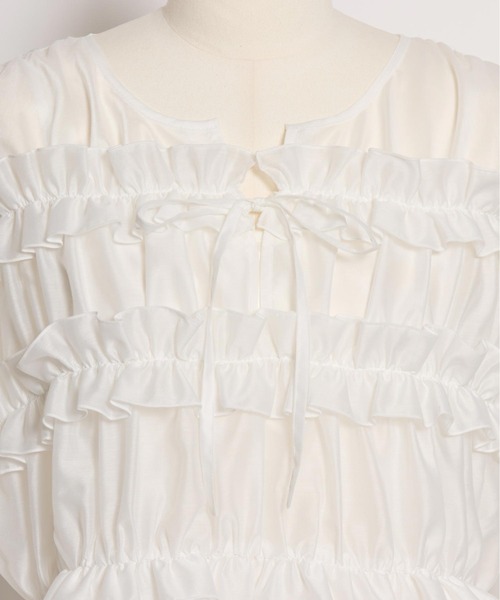 NOELA（ノエラ）の「シアーシャーリングブラウス（シャツ/ブラウス・レディース・ブルー/オフホワイト・フリー）」の7枚目の写真