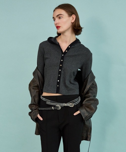 MILLER】Rib Hoodie Cardigan/リブフーディーカーディガン（パーカー