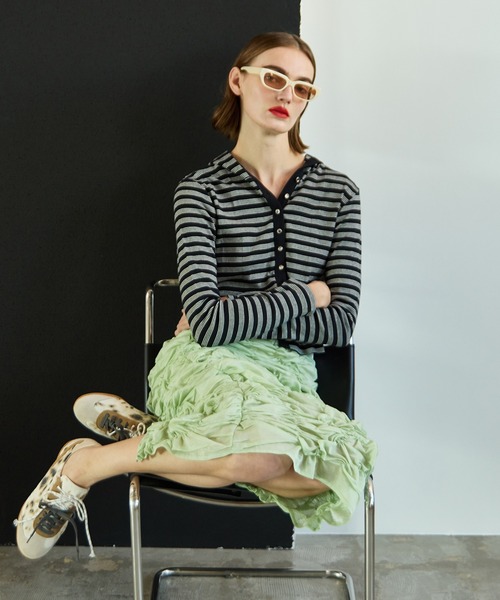 MAISON SPECIAL(メゾンスペシャル)の「【MILLER】Rib Hoodie Cardigan/リブフーディーカーディガン(パーカー・レディース・チャコールグレー/ブラック/ブルー・FREE)」の8枚目の写真
