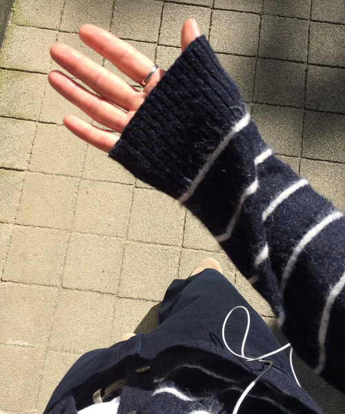 INTEMPOMOOD(インテンポムード)の「フレンチストライプクロップカーディガン_ネイビー(カーディガン/ボレロ・メンズ・ネイビー・X-LARGE/MEDIUM/LARGE)」の2枚目の写真