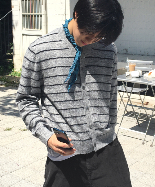 INTEMPOMOOD(インテンポムード)の「フレンチストライプクロップカーディガン_ネイビー(カーディガン/ボレロ・メンズ・ネイビー・X-LARGE/MEDIUM/LARGE)」の12枚目の写真