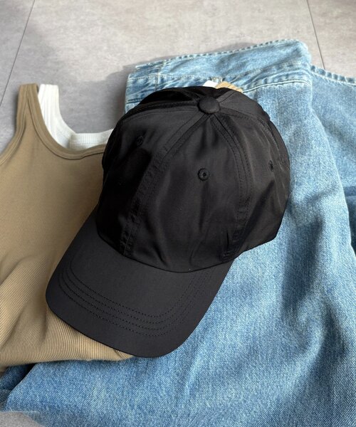 DouDou(ドゥドゥ)の「撥水加工ナイロンキャップ(ハット・レディース・グレイッシュベージュ/ブラック・FREE)」の6枚目の写真