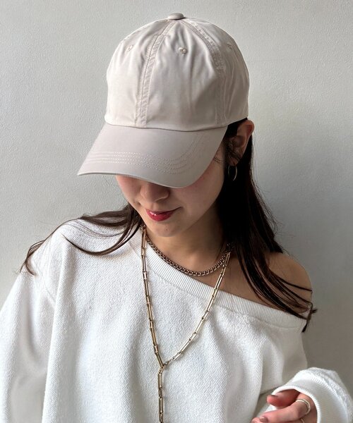 DouDou(ドゥドゥ)の「撥水加工ナイロンキャップ(ハット・レディース・グレイッシュベージュ/ブラック・FREE)」の10枚目の写真