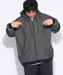 パーカー 長袖 メンズ 大きいサイズ バーズアイ ジャガード フルジップ PLEGGI (プレッジ)