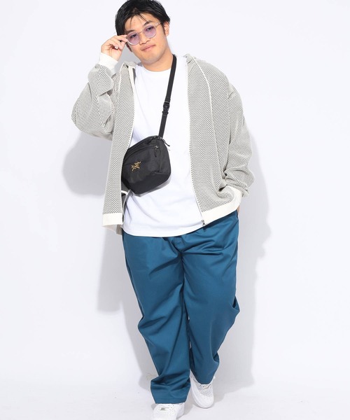 SAKAZEN(サカゼン)の「パーカー 長袖 メンズ 大きいサイズ バーズアイ ジャガード フルジップ PLEGGI (プレッジ)(パーカー・メンズ・ホワイト/ブラック・3L/4L/5L)」の5枚目の写真