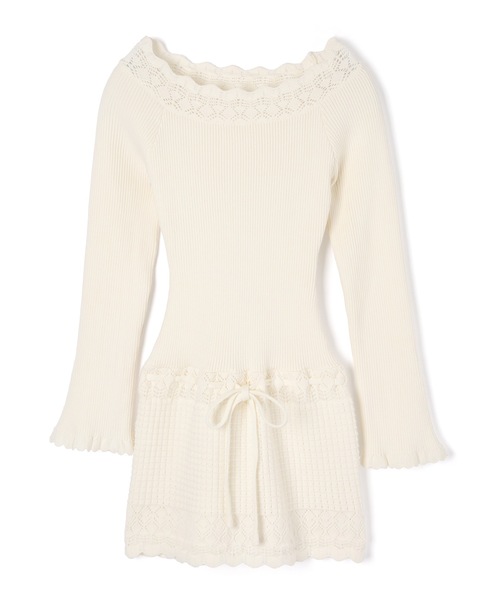 M DOLLY(エムドリー)の「lace pattern lilya mini dress/レースパターンリリアミニドレス(ワンピース・レディース・モカ/アイボリー・FREE)」の17枚目の写真