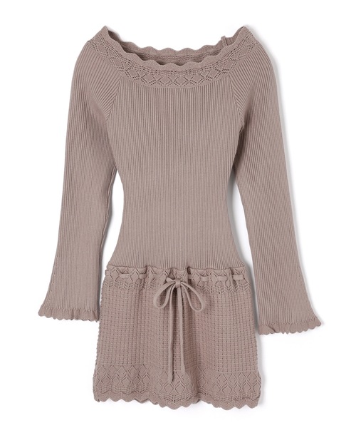 M DOLLY(エムドリー)の「lace pattern lilya mini dress/レースパターンリリアミニドレス(ワンピース・レディース・モカ/アイボリー・FREE)」の18枚目の写真