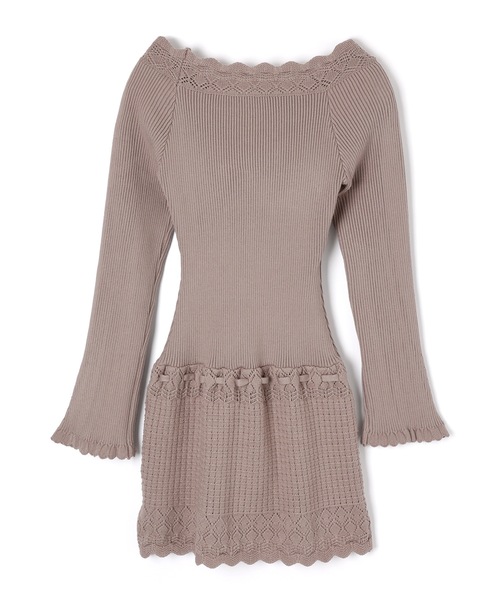 M DOLLY(エムドリー)の「lace pattern lilya mini dress/レースパターンリリアミニドレス(ワンピース・レディース・モカ/アイボリー・FREE)」の19枚目の写真