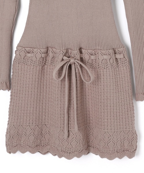 M DOLLY(エムドリー)の「lace pattern lilya mini dress/レースパターンリリアミニドレス(ワンピース・レディース・モカ/アイボリー・FREE)」の21枚目の写真