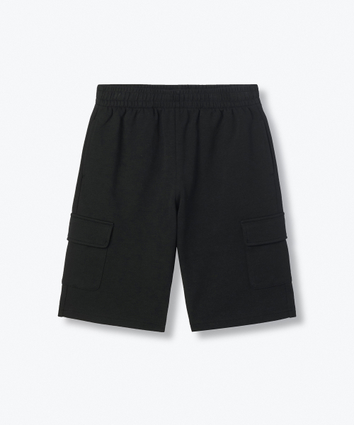 MUSINSA STANDARD KIDS（ムシンサスタンダードキッズ）の「ダブルニットカーゴバミューダスウェットパンツ[ブラック]（その他パンツ・レディース・その他・100/110/120/130/140/150/160）」の2枚目の写真