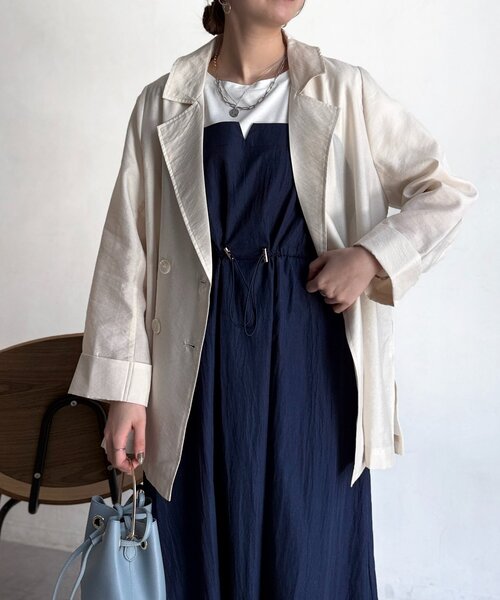 Chez toi（シェトワ）の「シアーテーラードジャケット（テーラードジャケット・レディース・オフホワイト/ベージュ・FREE）」の3枚目の写真