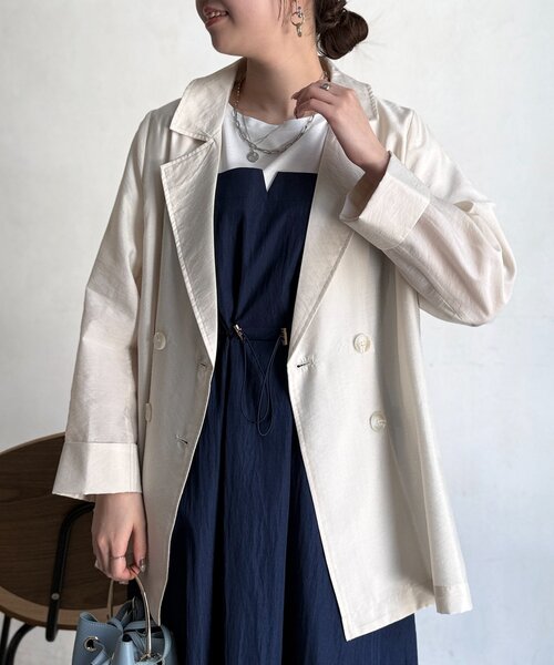 Chez toi（シェトワ）の「シアーテーラードジャケット（テーラードジャケット・レディース・オフホワイト/ベージュ・FREE）」の4枚目の写真