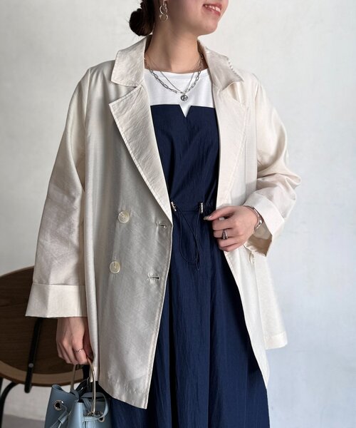 Chez toi（シェトワ）の「シアーテーラードジャケット（テーラードジャケット・レディース・オフホワイト/ベージュ・FREE）」の5枚目の写真