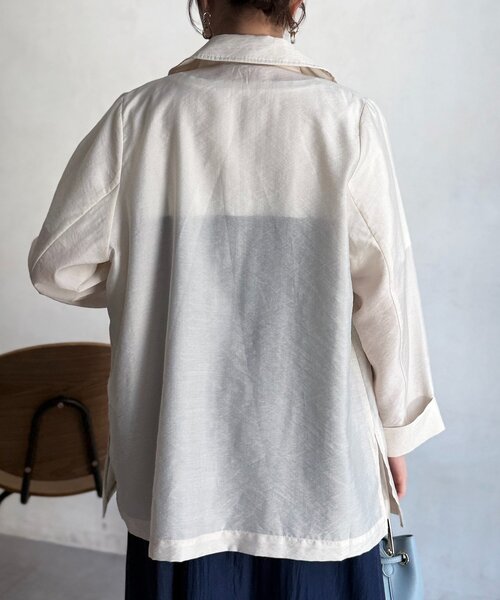 Chez toi（シェトワ）の「シアーテーラードジャケット（テーラードジャケット・レディース・オフホワイト/ベージュ・FREE）」の7枚目の写真