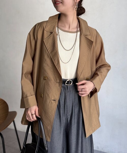 Chez toi（シェトワ）の「シアーテーラードジャケット（テーラードジャケット・レディース・オフホワイト/ベージュ・FREE）」の12枚目の写真