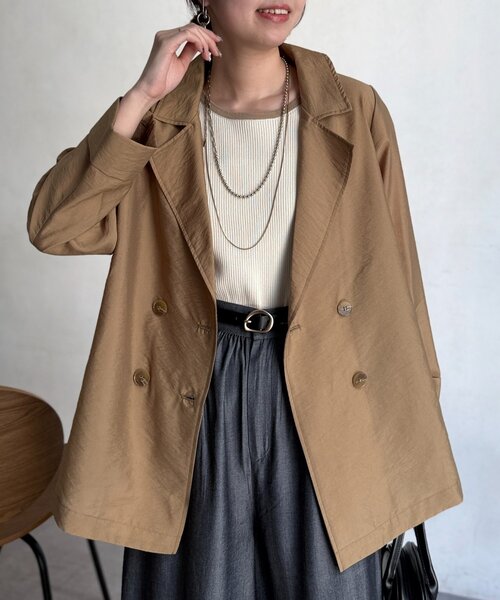 Chez toi（シェトワ）の「シアーテーラードジャケット（テーラードジャケット・レディース・オフホワイト/ベージュ・FREE）」の13枚目の写真