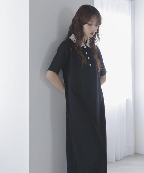 URBAN RESEARCH Sonny Label(アーバンリサーチサニーレーベル)の「カットポロワンピース(ワンピース・レディース・チャコールグレー/ブラック・FREE)」の3枚目の写真