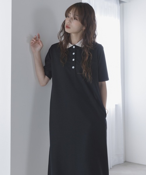 URBAN RESEARCH Sonny Label(アーバンリサーチサニーレーベル)の「カットポロワンピース(ワンピース・レディース・チャコールグレー/ブラック・FREE)」の3枚目の写真