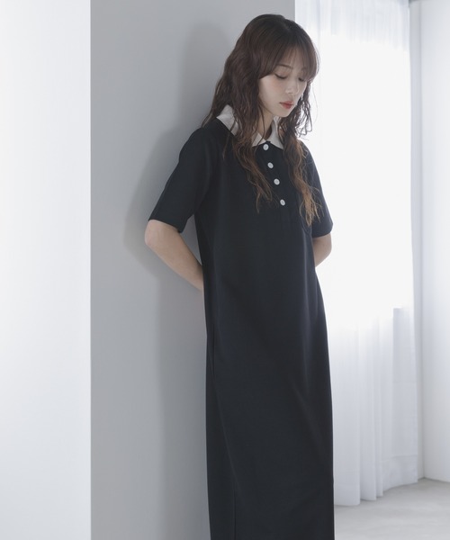 URBAN RESEARCH Sonny Label(アーバンリサーチサニーレーベル)の「カットポロワンピース(ワンピース・レディース・チャコールグレー/ブラック・FREE)」の4枚目の写真