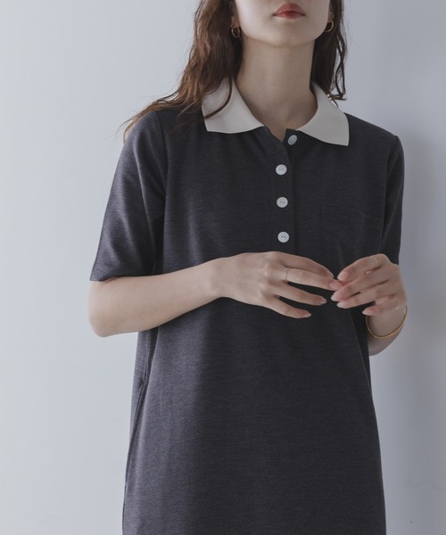 URBAN RESEARCH Sonny Label(アーバンリサーチサニーレーベル)の「カットポロワンピース(ワンピース・レディース・チャコールグレー/ブラック・FREE)」の15枚目の写真