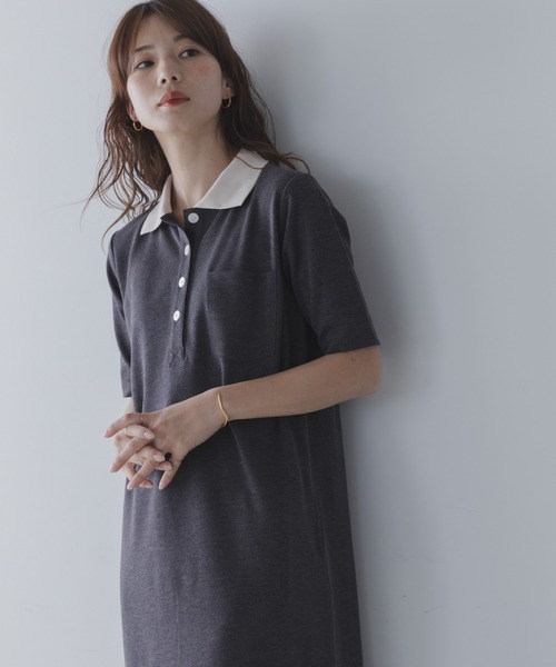 URBAN RESEARCH Sonny Label(アーバンリサーチサニーレーベル)の「カットポロワンピース(ワンピース・レディース・チャコールグレー/ブラック・FREE)」の14枚目の写真